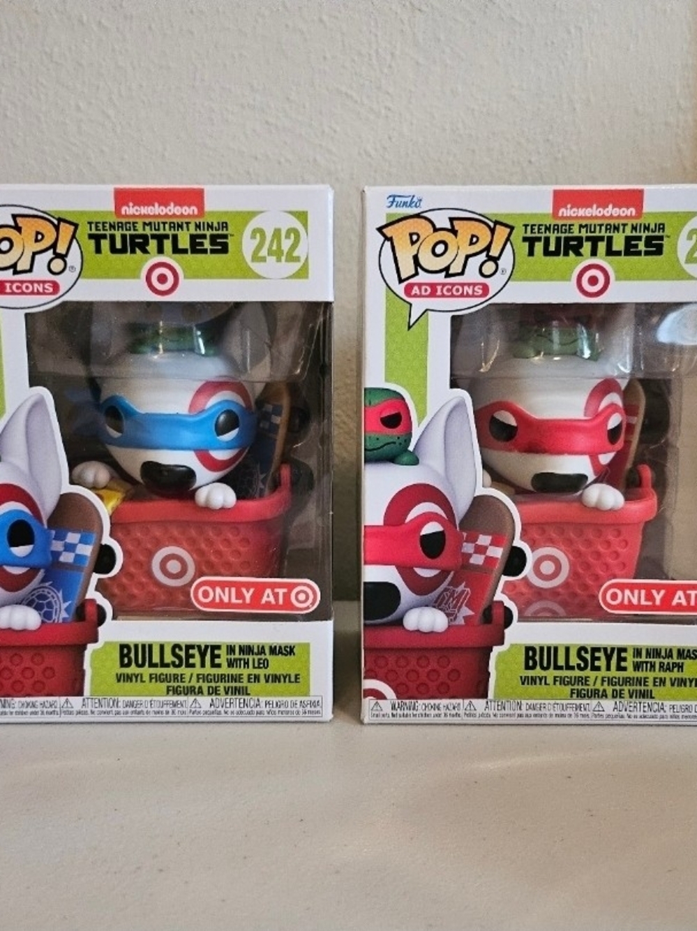 Teenage Mutant Ninja Turtle Bullseye Funko Pop Figures Bundle Leo and Raph